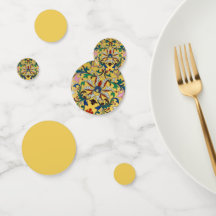 Retro Vintag Gelbe Minton Tile Botanisch