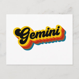 Retro Vintag Gemini Postkarte