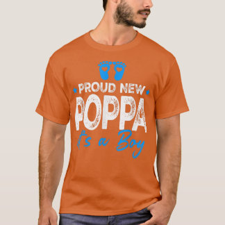 Retro Vintag Gender Reveal Proud New Poppa Es ist T-Shirt
