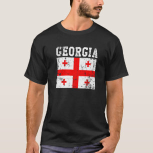 Retro Vintag Georgia Flag Georgian Roots T-Shirt