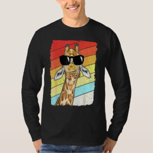 Retro Vintag Giraffe Sonnenbrille Tier T-Shirt