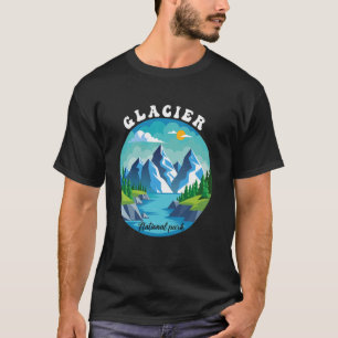 Retro Vintag Glacier Nationalpark für Kinder Wande T-Shirt