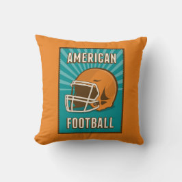 Retro Vintag Gold Blue American Football Kissen