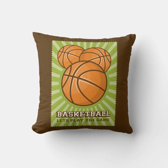 Retro Vintag grüner Basketball Kissen (Vorderseite)