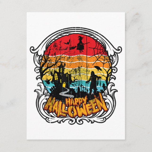 Retro Vintag Halloween - Vintages Halloween Begleitkarte (Vorderseite)