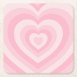Retro Vintag Hearts Baby Pink Rechteckiger Pappuntersetzer<br><div class="desc">Liebe Herz - Hypnotisches Herzmuster - Retro Vintages Design in Baby Pink.</div>