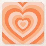 Retro Vintag Hearts Orange Rechteckiger Pappuntersetzer<br><div class="desc">Liebe Herz - Hypnotisches Herzmuster - Retro Vintages Herzmuster in Orange.</div>