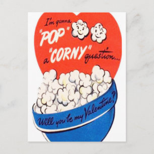 Retro Vintag Holiday Valentine Pop Mais Postkarte