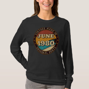 Retro Vintag im Juni 1980 Geburtstag Original T-Shirt