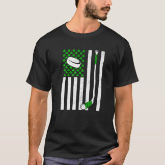 Retro Vintag Irish USA Flag Sport Hockey St.Patri T-Shirt