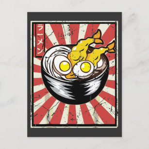 Retro Vintag Japanisch Geschmackvoll Ramen Noodles Postkarte