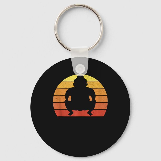 Retro Vintag Japanisch Sumo Wrestling Lover Gesche Schlüsselanhänger (Vorderseite)