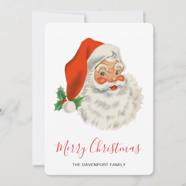 Retro Vintag Jolly Santa Claus Weihnachten (Vorderseite)