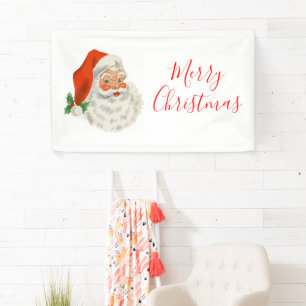 Retro Vintag Jolly Santa Claus Weihnachten Banner