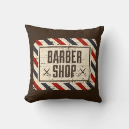 Retro Vintag Man Höhle Weiße Rustikale Barbersche Kissen