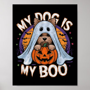 Retro Vintag mein Hund ist mein Boo Halloween Ghos Poster
