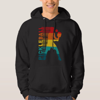 Retro Vintag Men Pickleball Player Hoodie