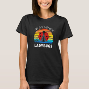 Retro Vintag mit Ladybugs tierischem Insekt T-Shirt