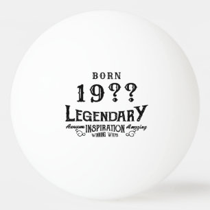 Retro Vintag Monogramm personalisierter Geburtstag Tischtennisball