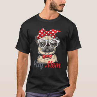 Retro Vintag Mops Mama Welpe Best Mops Mama T-Shirt