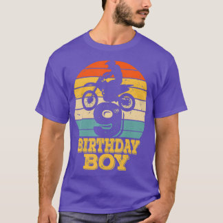 Retro Vintag Motocross 9. Geburtstag 9. T-Shirt