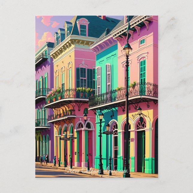 Retro Vintag New Orleans Postkarte (Vorderseite)