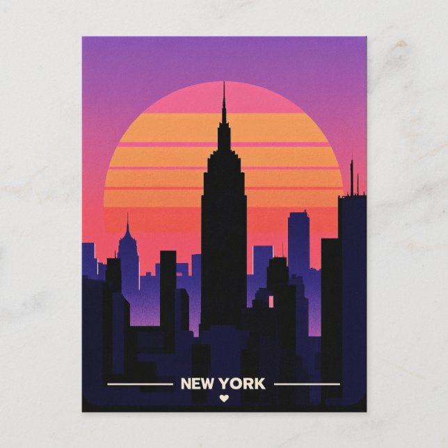 Retro Vintag New York Postkarte (Vorderseite)