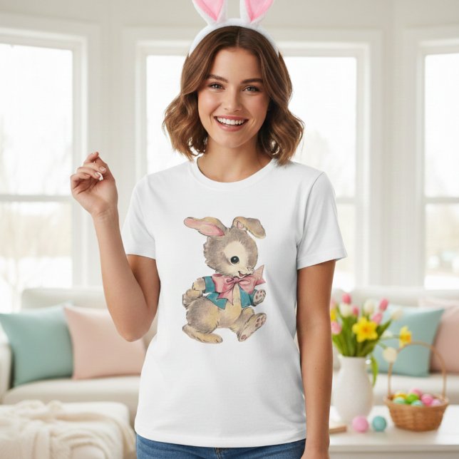 Retro Vintag Niedlich Bunny T-Shirt (Retro Vintage Cute Bunny T-Shirt)