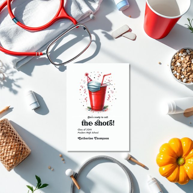 Retro Vintag Nurse Abschluss Foto Ankündigung (Retro Vintage Nurse Graduation Photo Announcement)