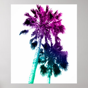 Retro Vintag Ombre Pop Art Palm Tree Print Poster