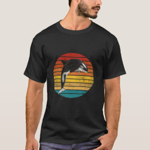 Retro Vintag Orca Killer Whale Jumping Killer Ala T-Shirt