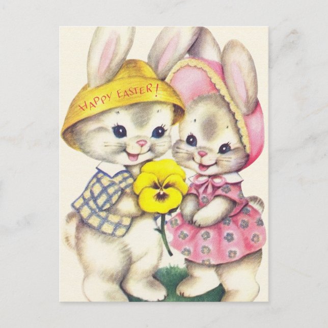 Retro Vintag Osterbüschel Feiertag Postkarte (Vorderseite)