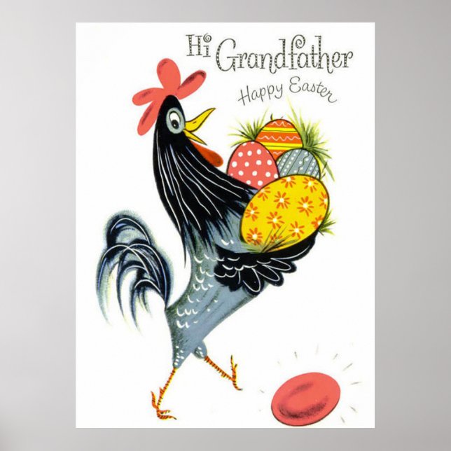 Retro-Vintag-Osterhirse Opa Poster (Vorne)