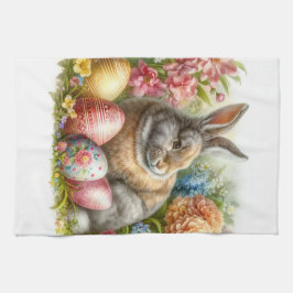 Retro Vintag Ostern Bunny Floral Kitchen Handtüche Geschirrtuch