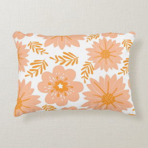 Retro Vintag Peach Fuzz Orange Blume Muster Dekokissen