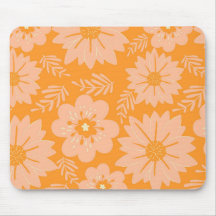 Retro Vintag Peach Fuzz Orange Blume Muster