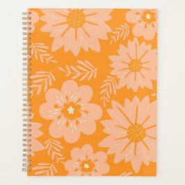 Retro Vintag Peach Fuzz Orange Blume Muster Planer