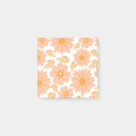 Retro Vintag Peach Fuzz Orange Blume Muster Post-it Klebezettel