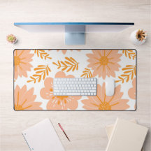 Retro Vintag Peach Fuzz Orange Blume Muster