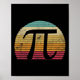 Retro Vintag Pi Tag 3.14 Funny Mathe Lover Student Poster