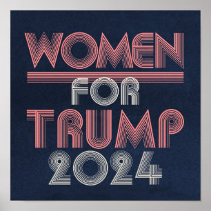 Retro Vintag Pink Women for Trump 2020 Poster