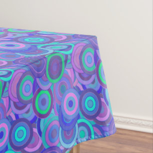 Retro Vintag Psychedelic Circle Pattern Rectangle Tischdecke