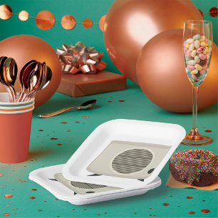 Retro Vintag Radio Mitte des Jahrhunderts Moderne Pappteller