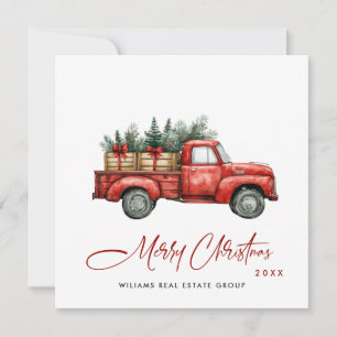 Retro Vintag Red Farm LKW Weihnachtsgrüße Feiertagskarte
