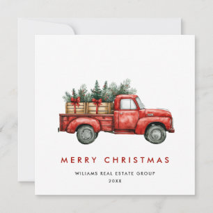 Retro Vintag Red Farm LKW Weihnachtsgrüße Feiertagskarte