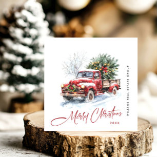 Retro Vintag Red Farm LKW Weihnachtsgrüße Feiertagskarte