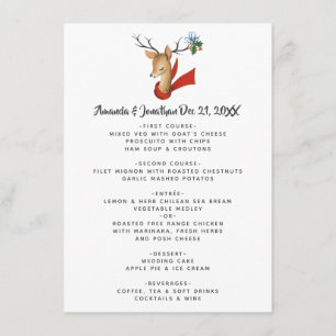 Retro Vintag Rentier Weihnachtsmenü Menükarte