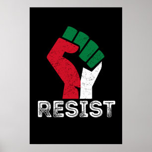 Retro Vintag Resist Palestine flag Freedom Poster