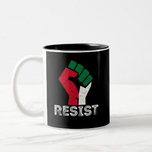 Retro Vintag Resist Palestine flag Freedom Zweifarbige Tasse