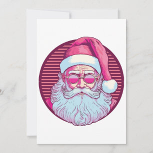 Retro Vintag rosa Santa clus Einladung